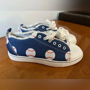 Unbranded Baseball Sneakers Canvas Blue Women’s Estimated fit  8.5/9